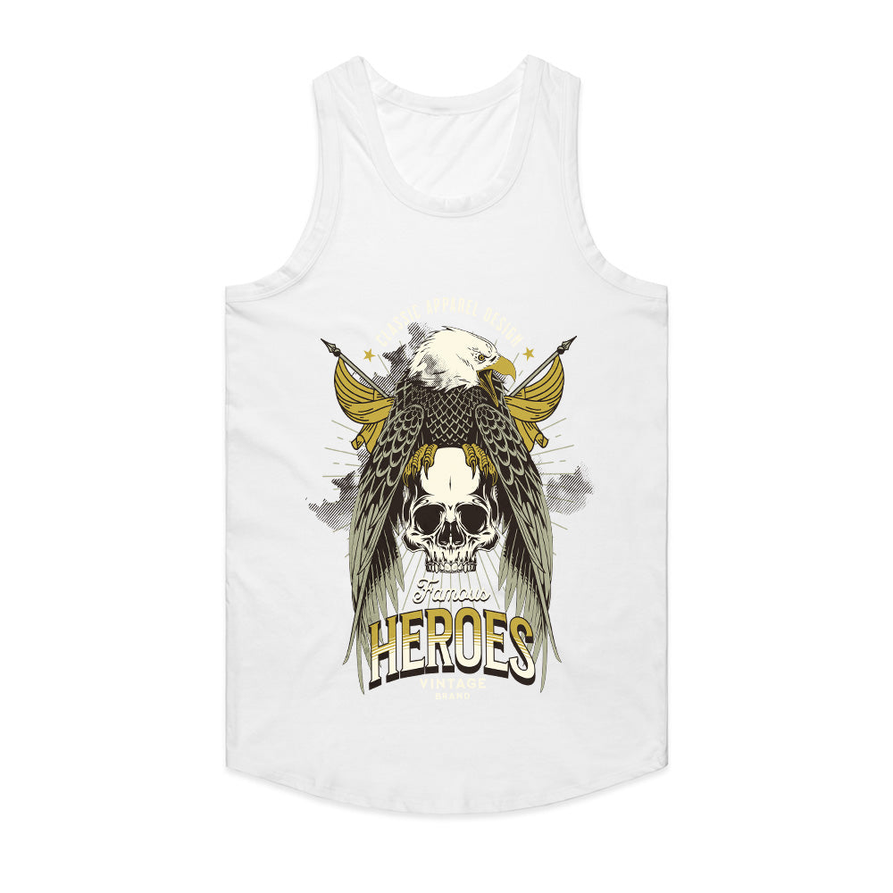 Famous Heroes Vintage Eagle & Skull T-Shirt – Classic Bold Design