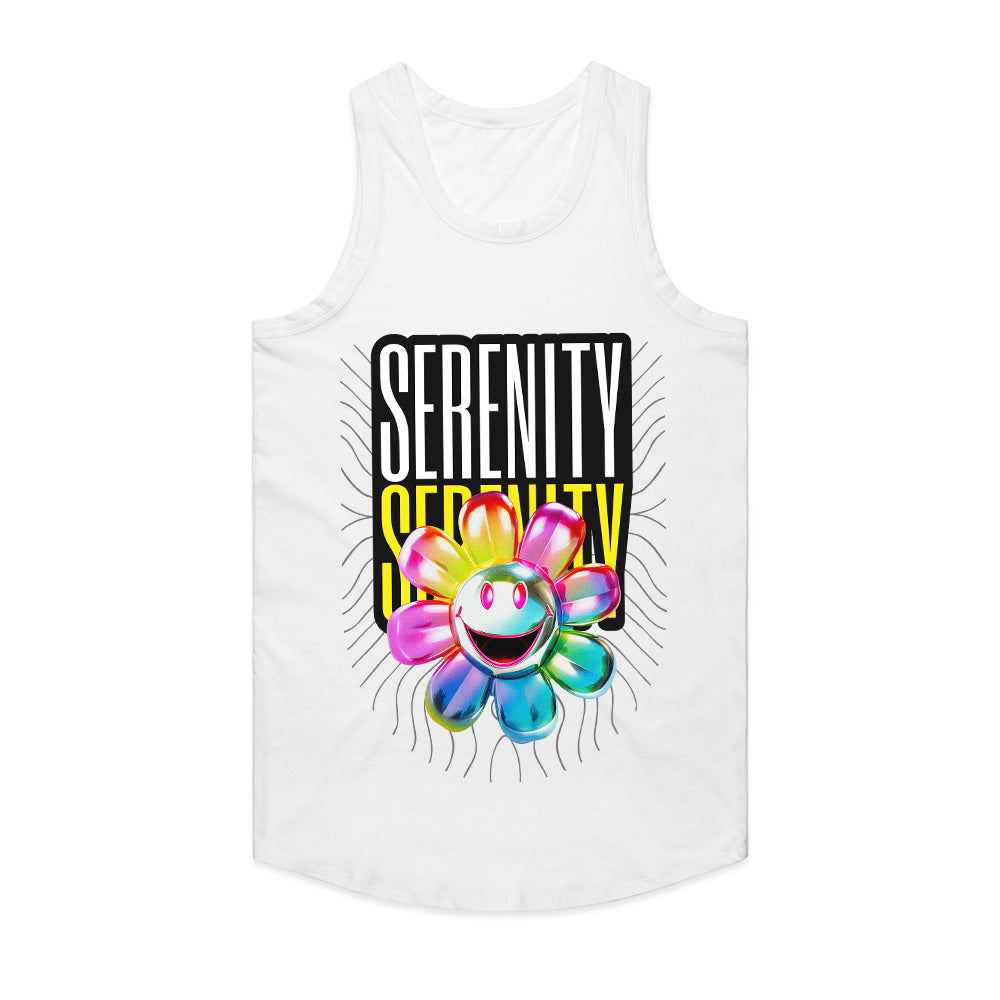 Serenity Bloom: Neon Smiley Flower Tee