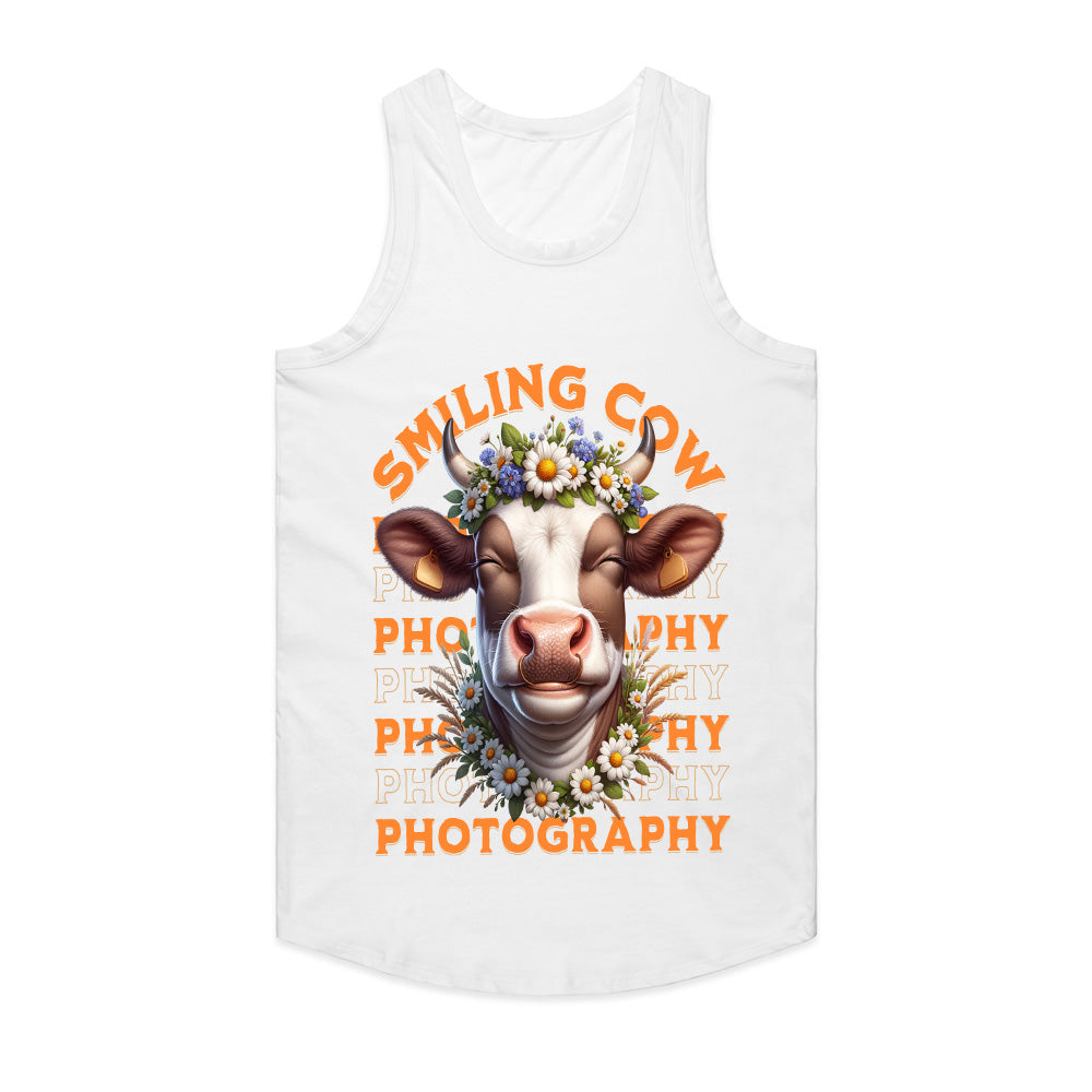 Floral Moo-ment: Smiling Cow Photography Tee