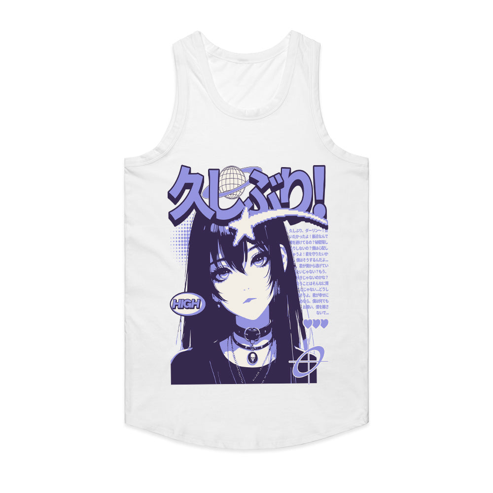 Neo-Noir Muse: Purple Tokyo Anime Tee