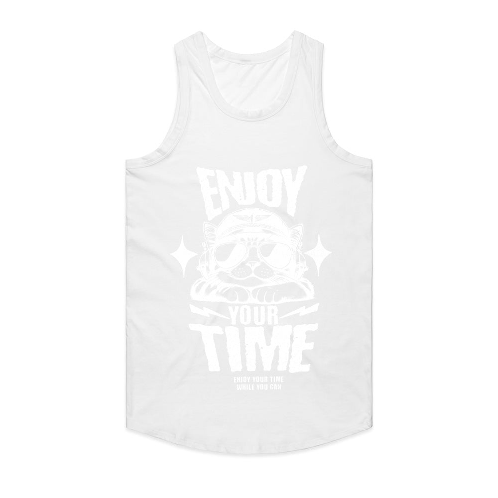 Enjoy Your Time" Aviator Cat Graphic Tee