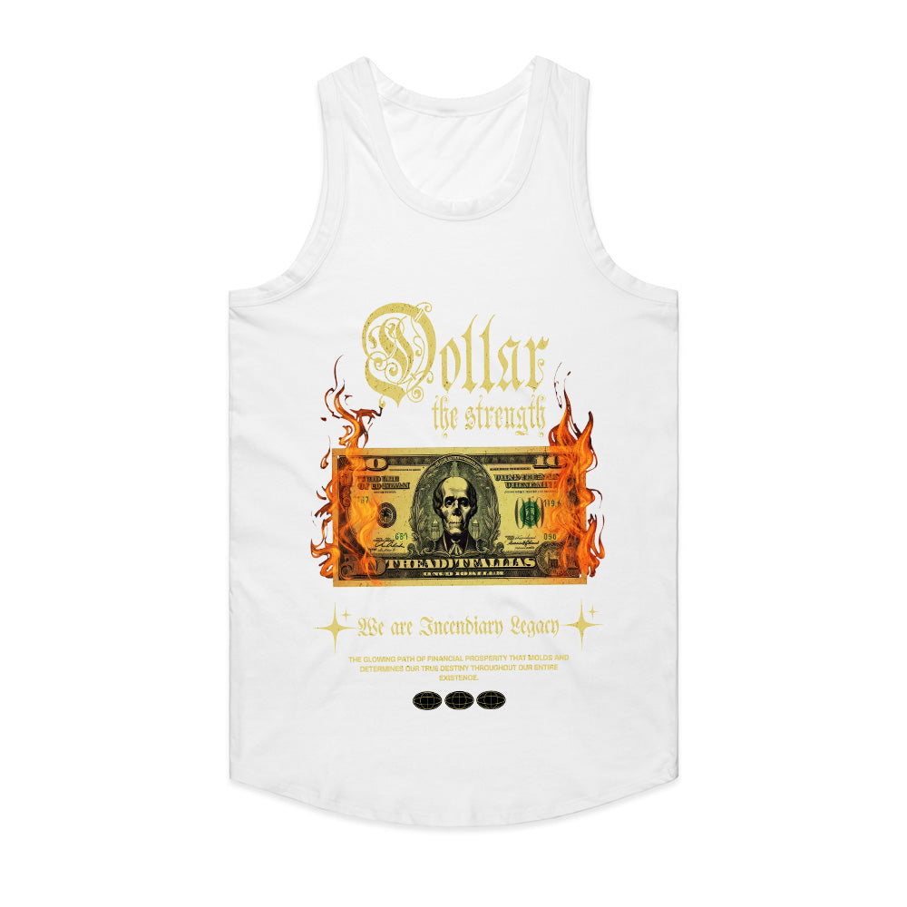 Dollar: The Strength" Fiery Skull Bill Graphic Tee