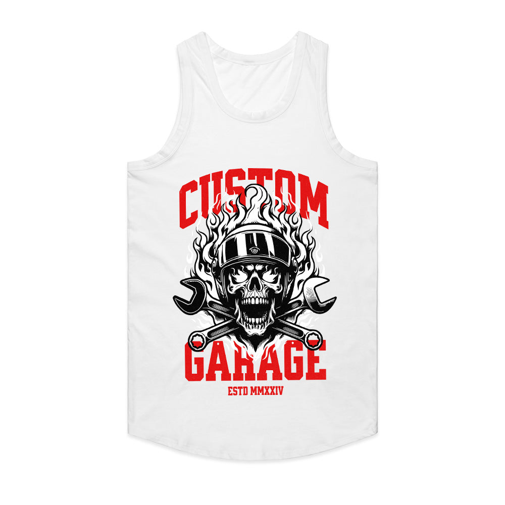 Custom Garage Biker T-Shirt – Built for Speed, Forged in Fire