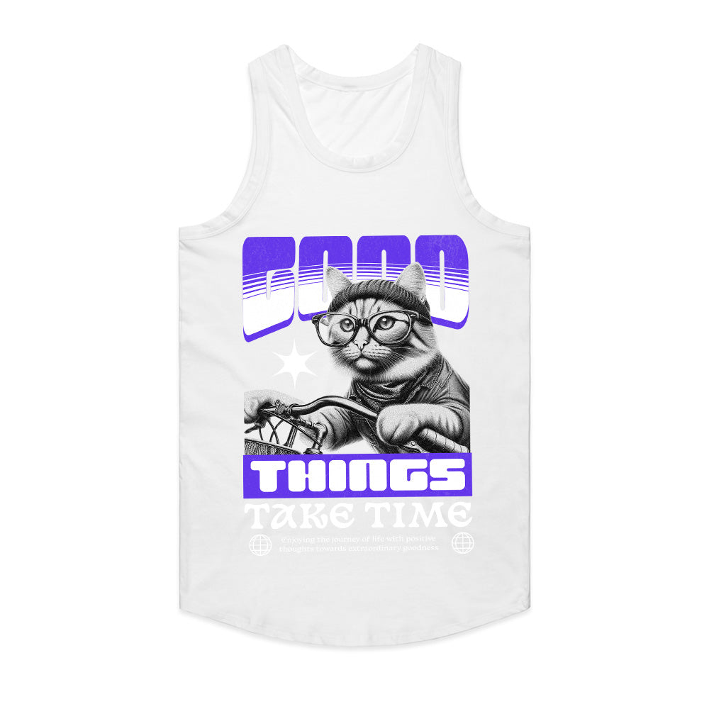 Good Things Take Time: Chill Cat Vibes Tee