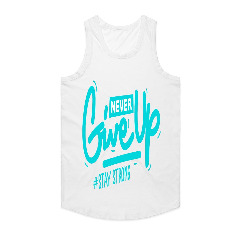 Never Give Up" Aqua Vibe Motivational Tee