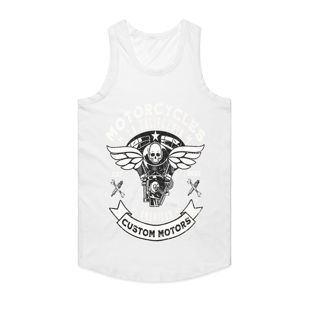 American Custom Motors – Vintage Motorcycle Skull T-Shirt