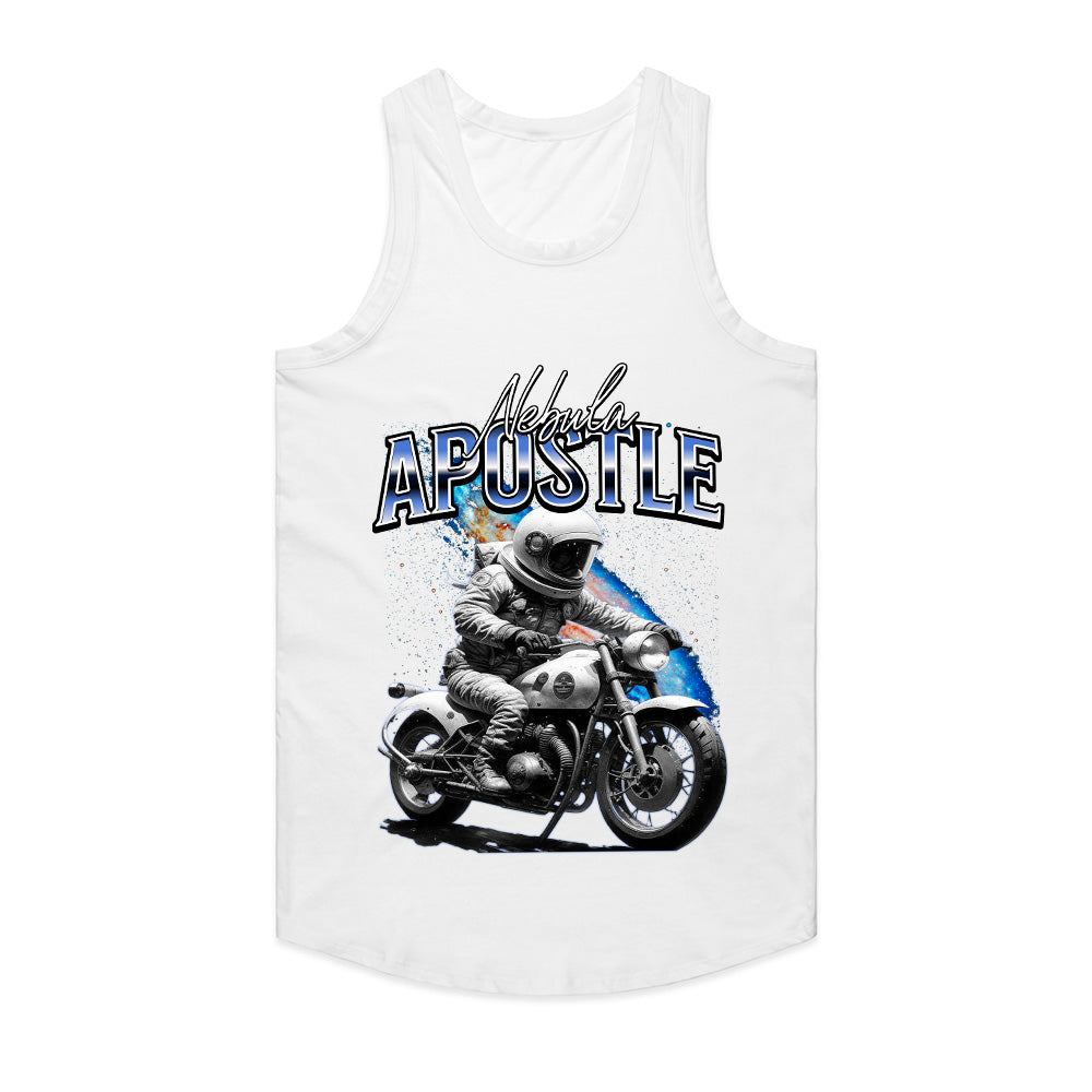 Nebula Apostle – Astronaut Biker Cosmic Adventure T-Shirt