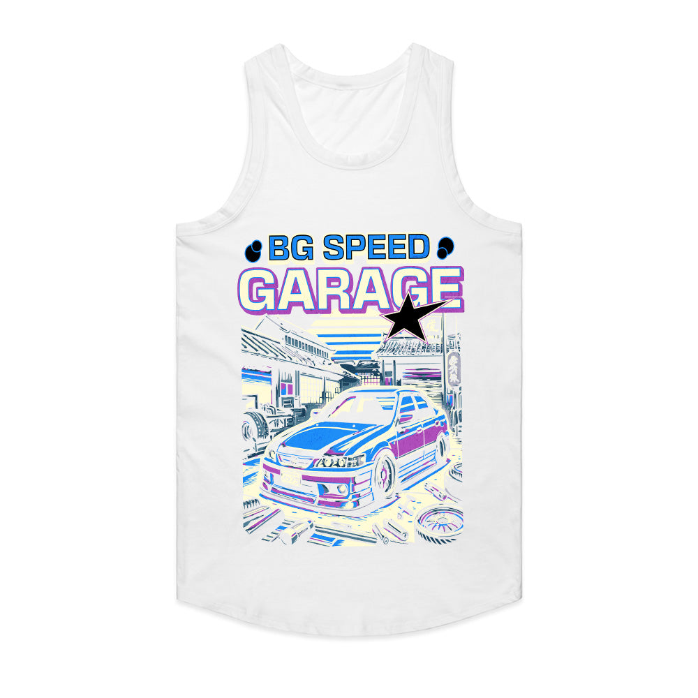 BG Speed Garage JDM Tuning T-Shirt – Neon Drift Garage Edition