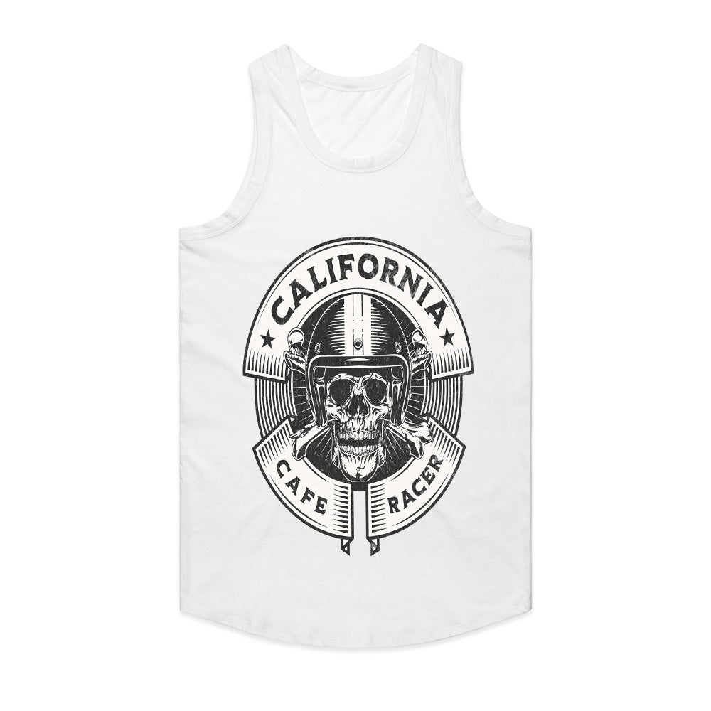California Café Racer – Vintage Skull Biker T-Shirt
