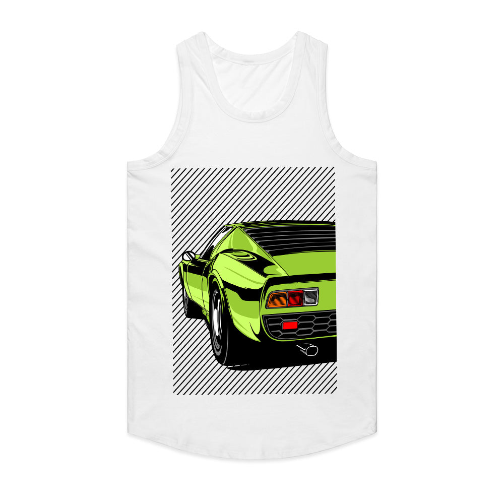 De Tomaso Pantera Retro Supercar T-Shirt – Lime Green Classic Edition