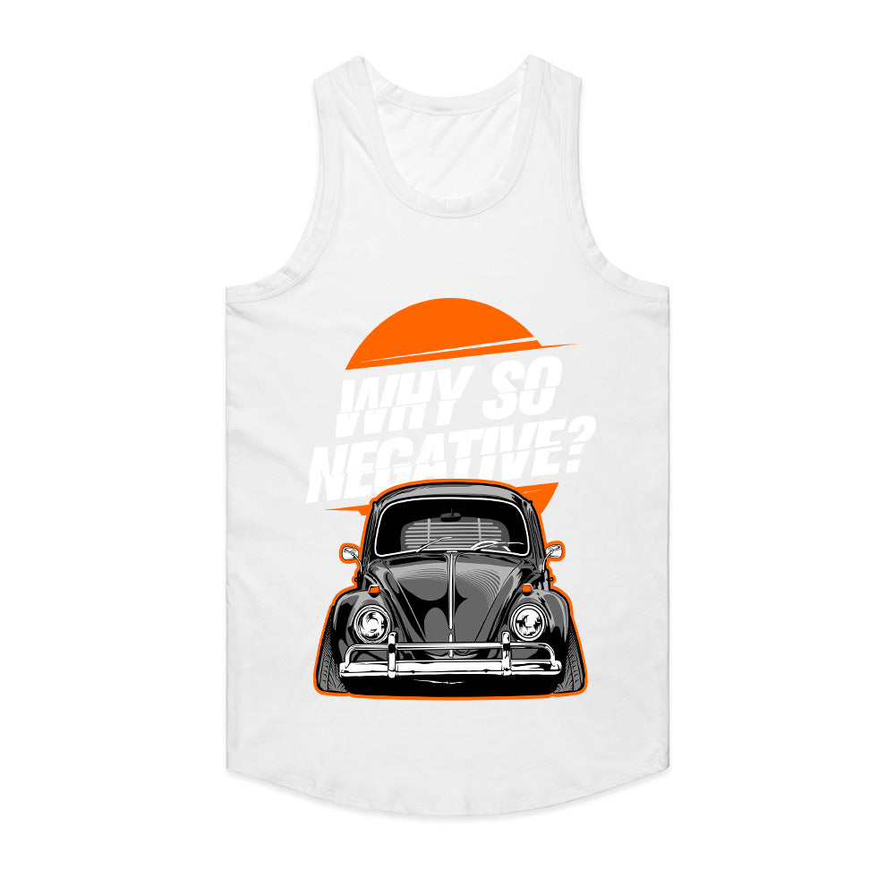 Why So Negative? VW Beetle Stance T-Shirt – Classic Air-Cooled Humor Tee