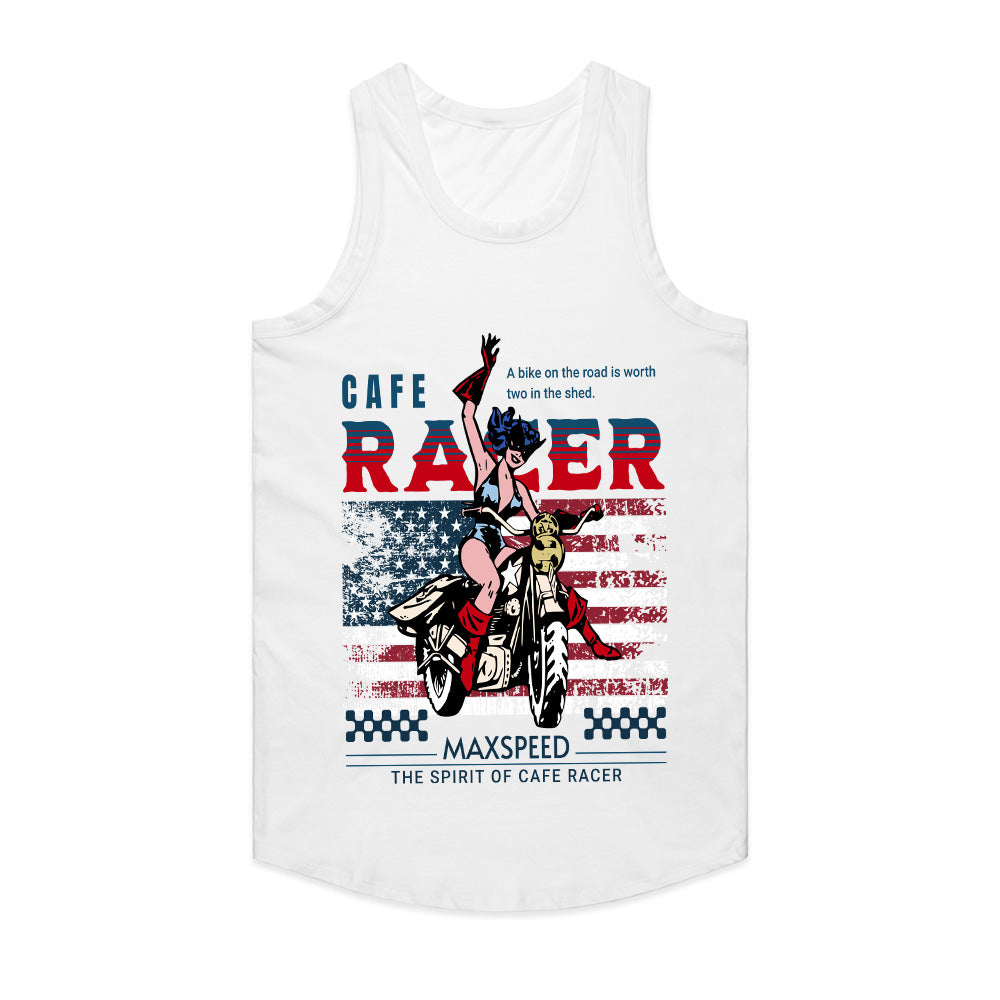 Café Racer Max Speed – American Spirit Motorcycle T-Shirt