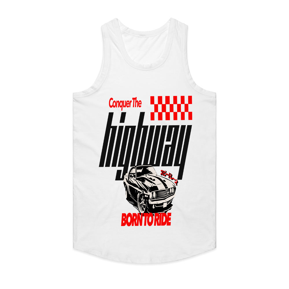 Conquer The Highway - Born to Ride Muscle Car Tee