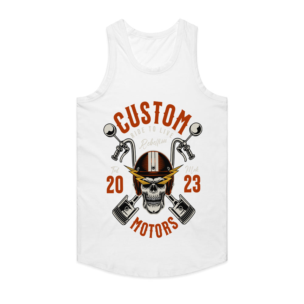 Custom Motors – Ride to Live Rebellion Biker T-Shirt