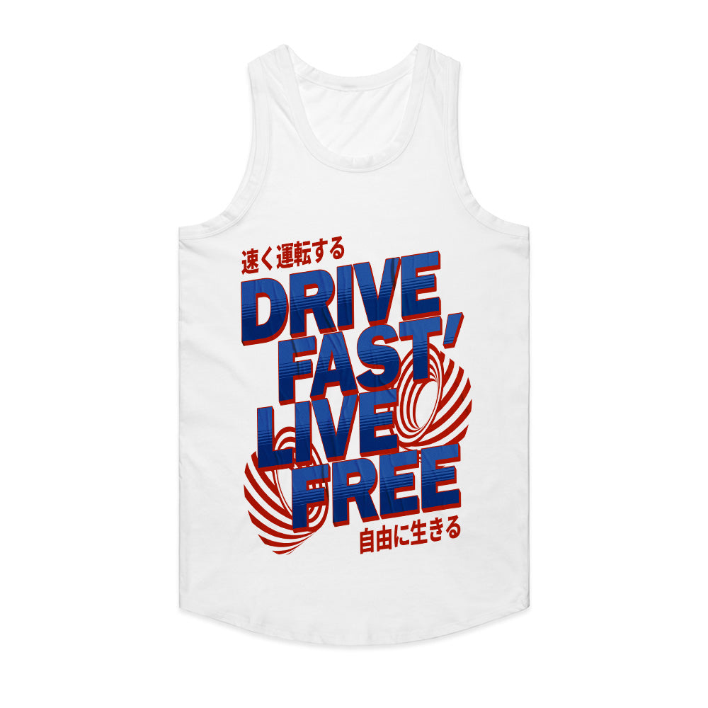 Drive Fast, Live Free - Japanese Street Racing Tee