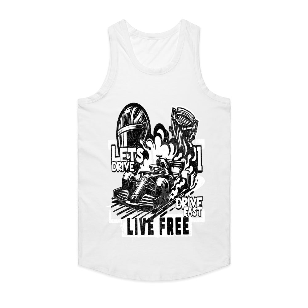 Drive Fast, Live Free - Formula Racing Freedom Tee