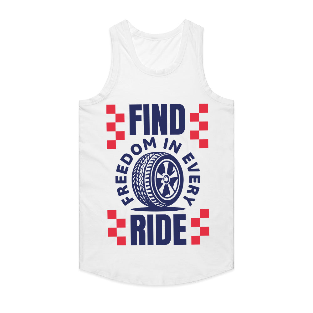 Find Freedom In Every Ride - Car Enthusiast Bold Typography T-Shirt
