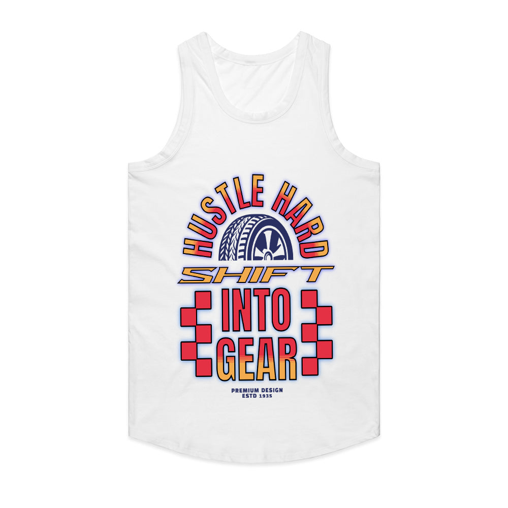 Hustle Hard: Shift Into Gear Racing Motivation T-Shirt