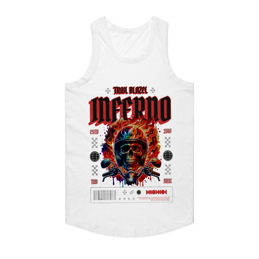 Inferno Trail Blaze – Flaming Skull Biker T-Shirt