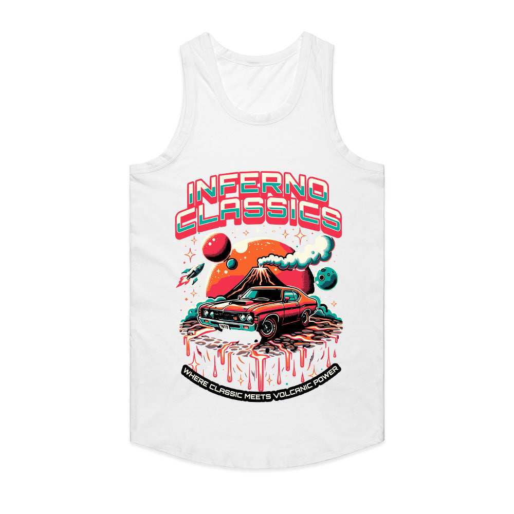 Inferno Classics: Volcanic Power Retro Muscle Car T-Shirt
