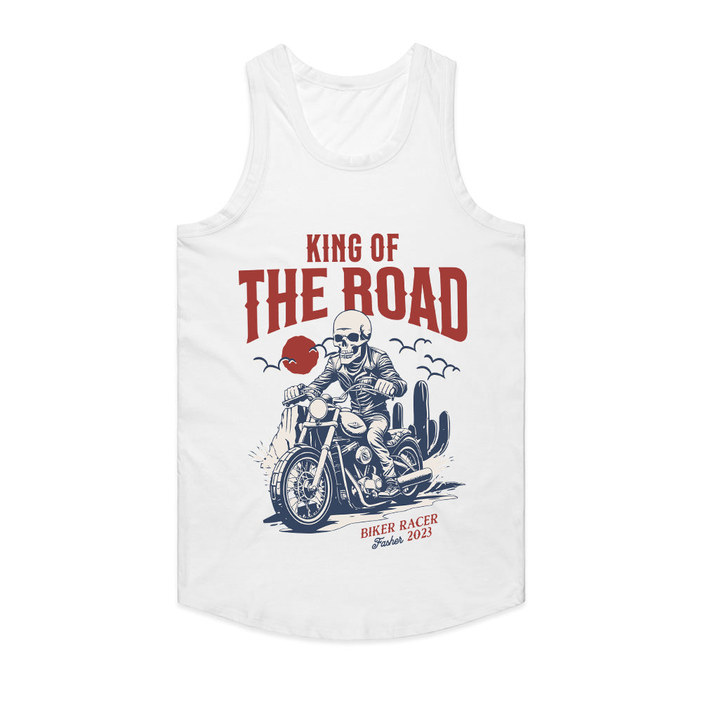 King of the Road – Biker Racer Skull T-Shirt