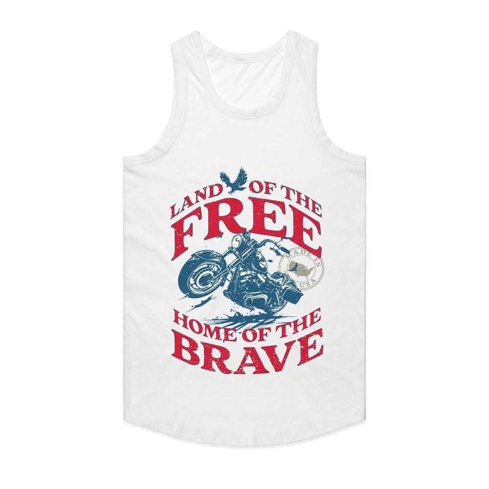 Land of the Free – Home of the Brave Patriotic Biker T-Shirt