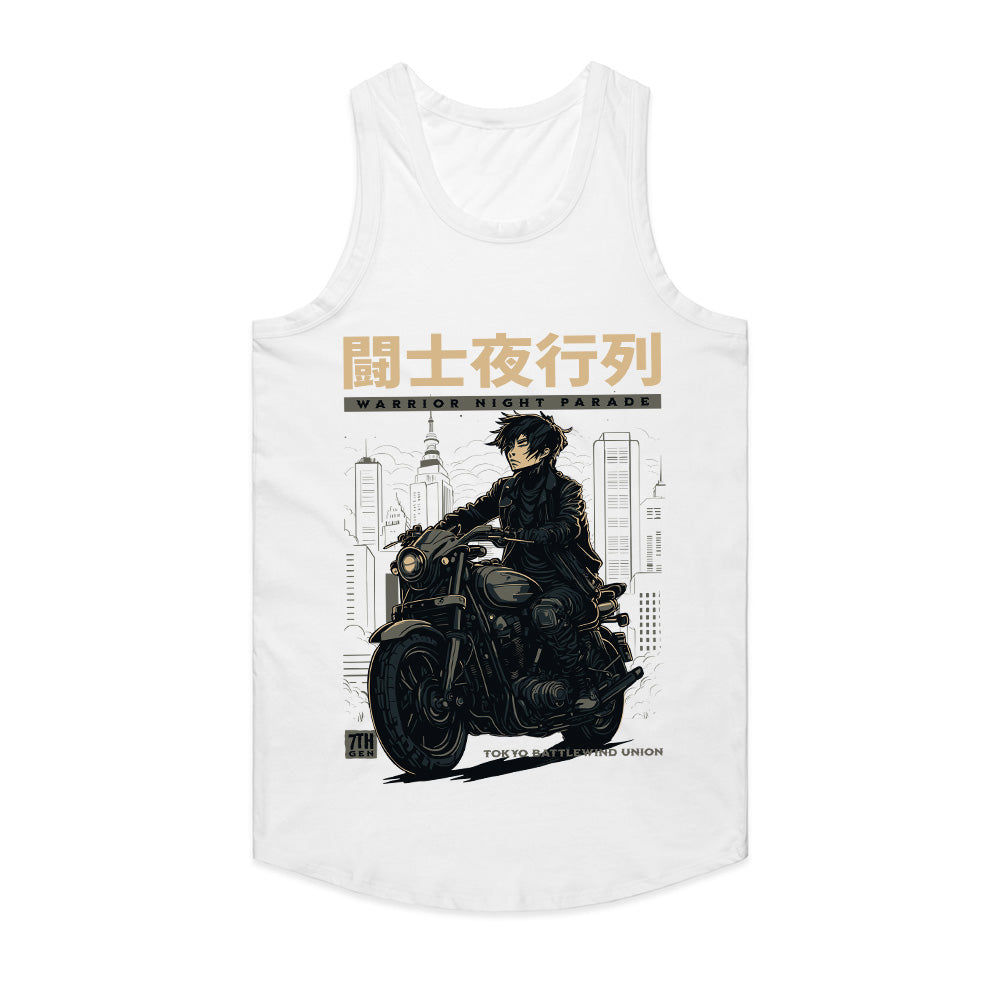 Warrior Night Parade" – Tokyo Cyberpunk Biker T-Shirt