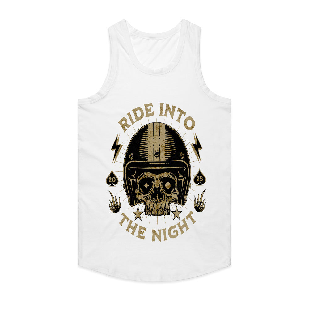 Ride Into the Night T-Shirt – Skull Biker Midnight Ride Tee
