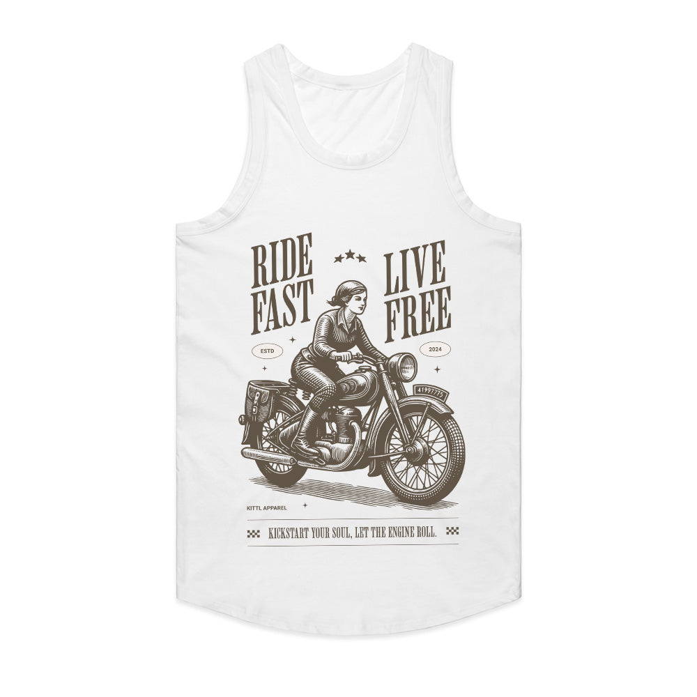 Ride Fast Live Free T-Shirt – Vintage Motorcycle Freedom Tee