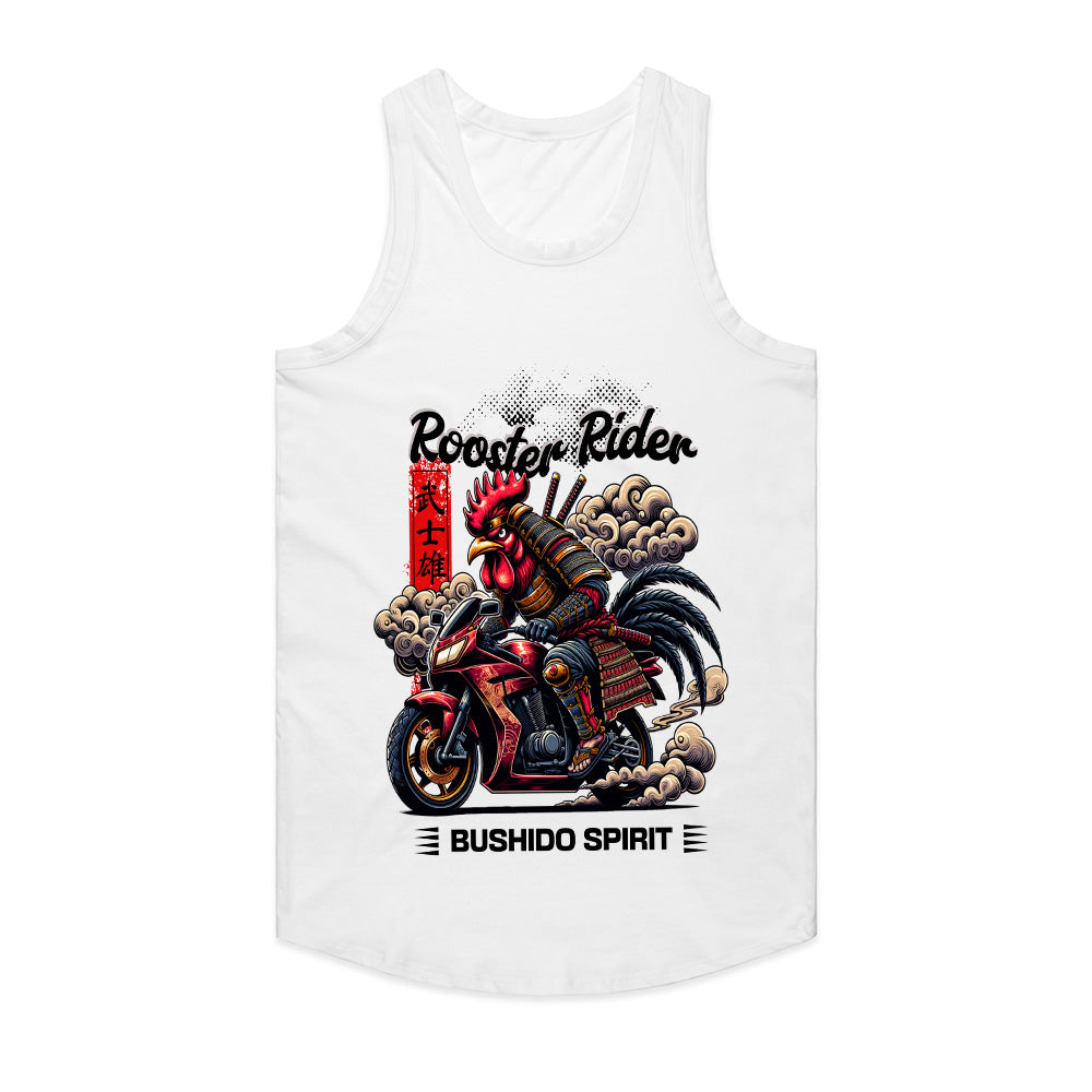 Rooster Rider T-Shirt – Samurai Biker Bushido Spirit Tee