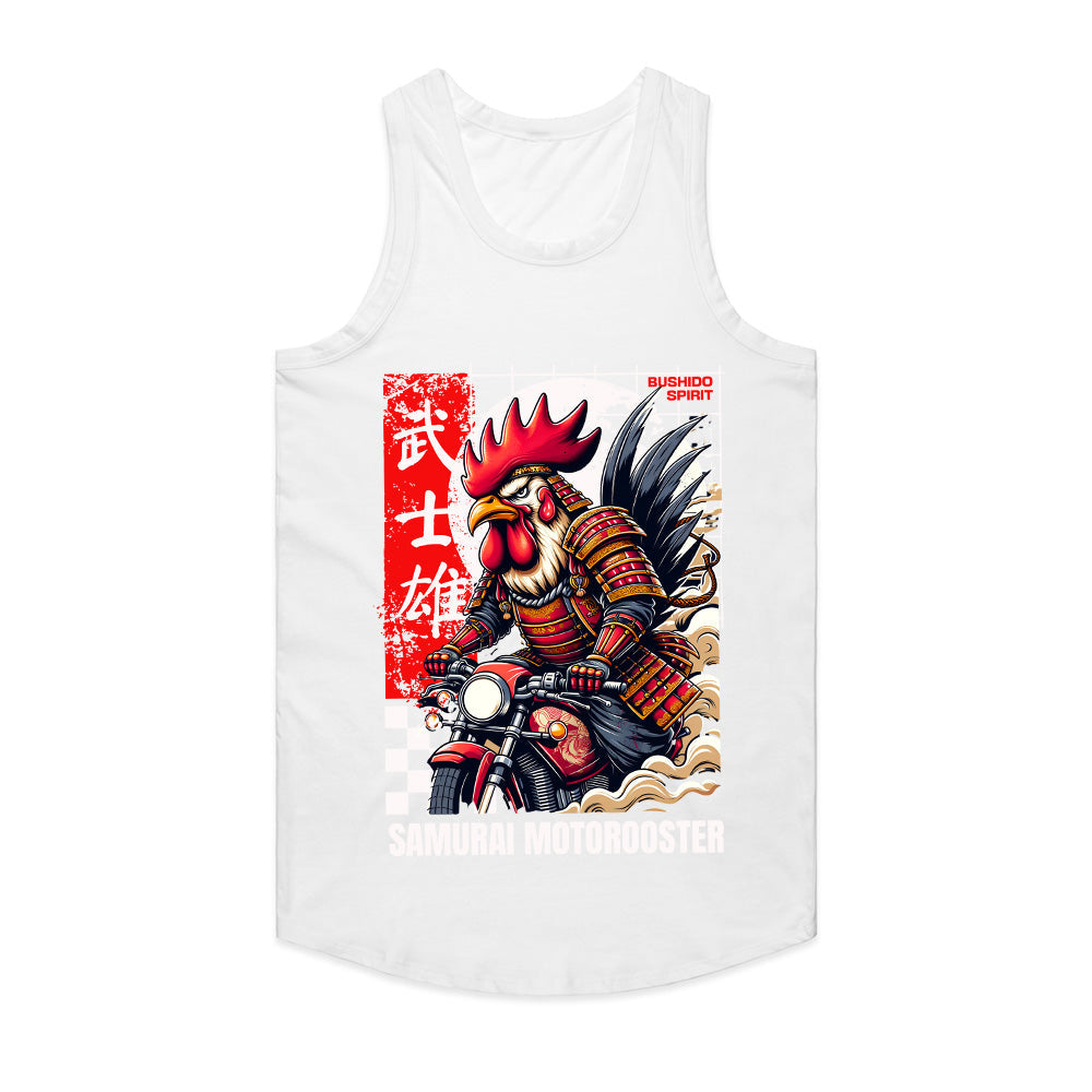Samurai MotoRooster T-Shirt – Bushido Biker Warrior Tee