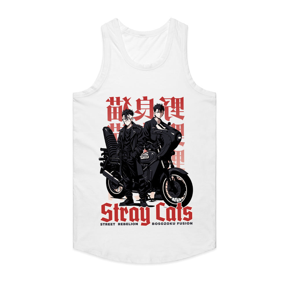 Stray Cats T-Shirt – Bosozoku Street Rebellion Biker Anime Tee
