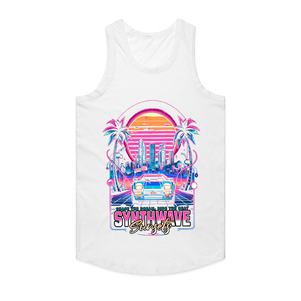 Synthwave Sunsets – Retro Neon Cityscape Vaporwave T-Shirt