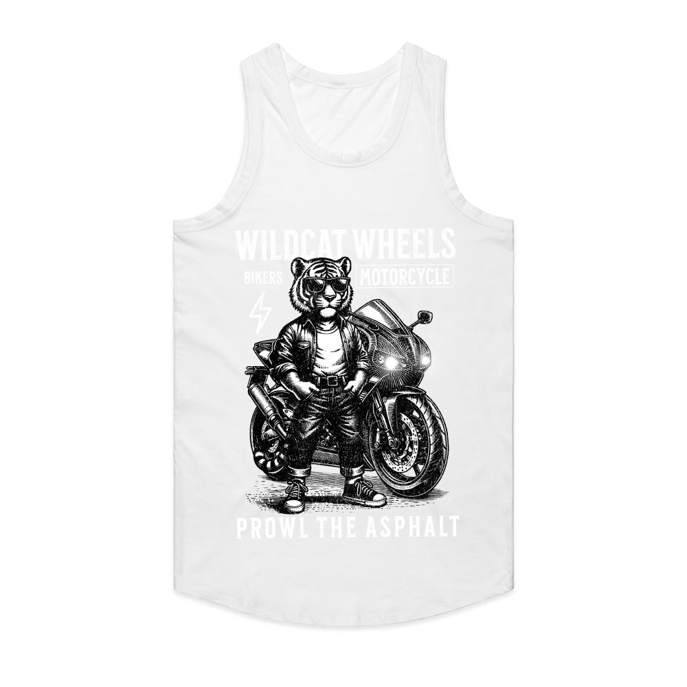 Wildcat Wheels Biker T-Shirt – Fierce Tiger Rider with Motorcycle