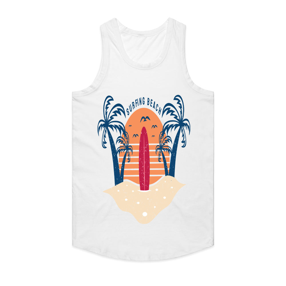 Sunset Shoreline – Surfing Beach Bliss
