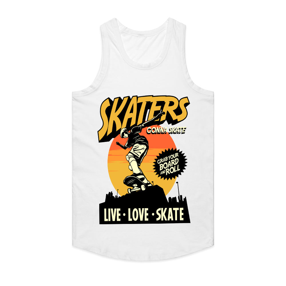 Skaters Gonna Skate - Urban Sunset Skateboarding Tee