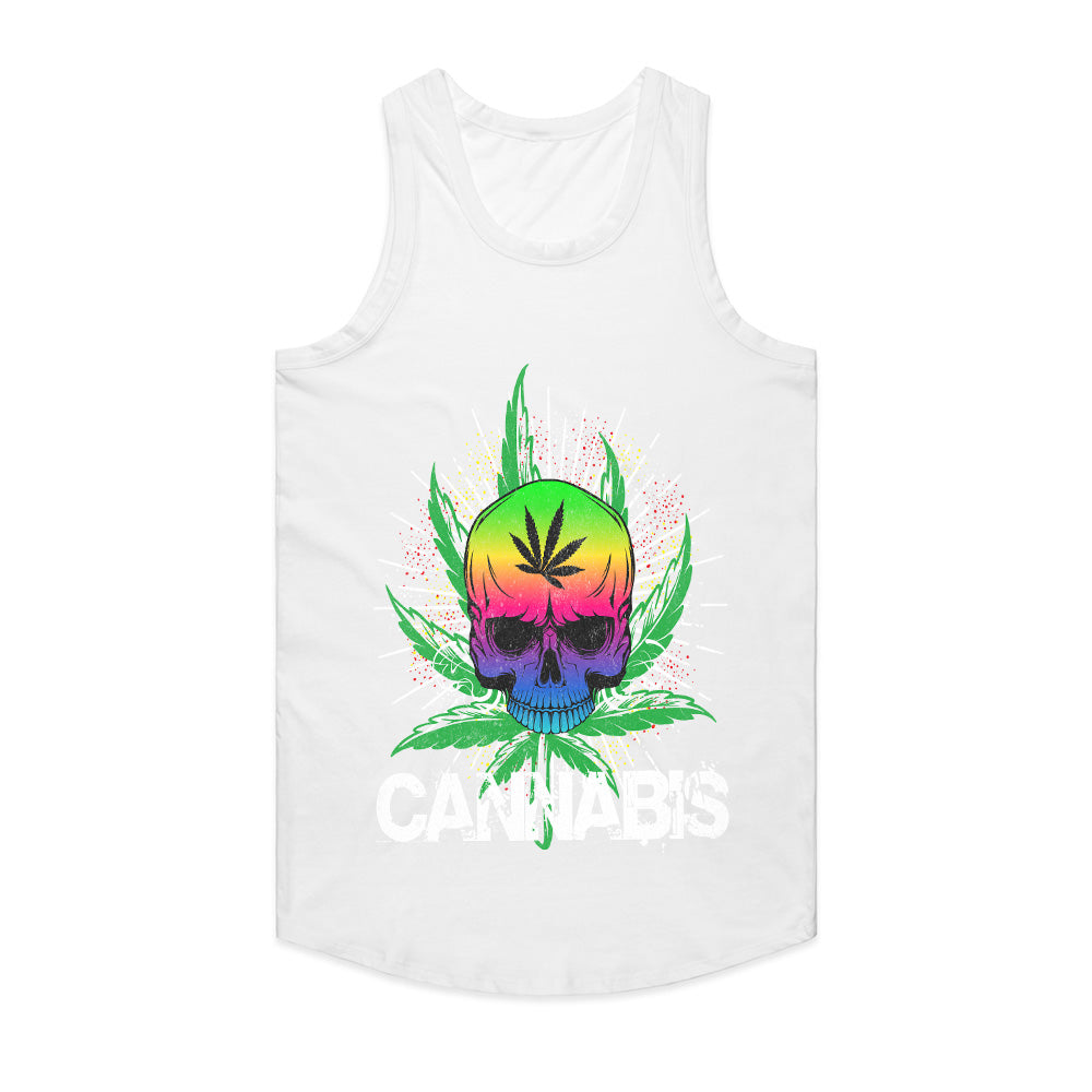 Psychedelic Cannabis Skull: Bold Streetwear Statement Tee