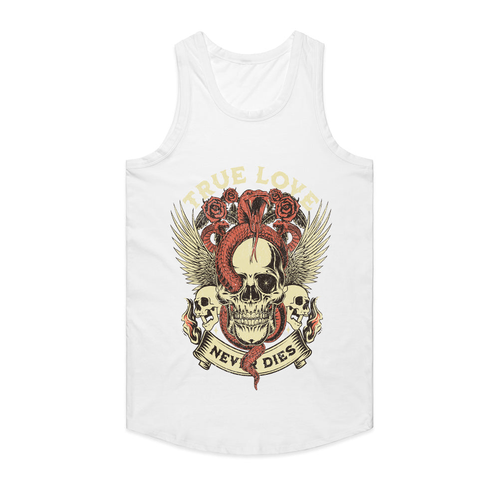 True Love Never Dies – Gothic Skull & Snake Tattoo-Inspired T-Shirt