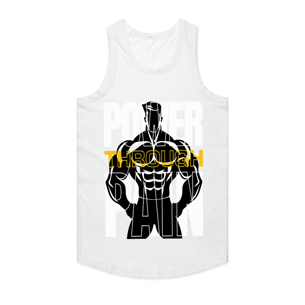 "Power Through Pain" Motivational Gym T-Shirt – Strength & Resilience