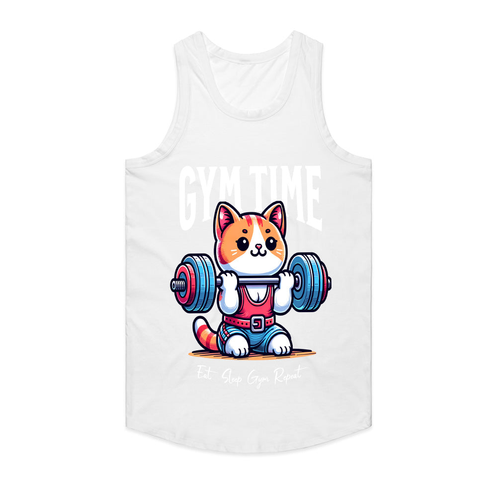 Gym Time Cat – Cute & Funny Workout T-Shirt for Fitness Lovers