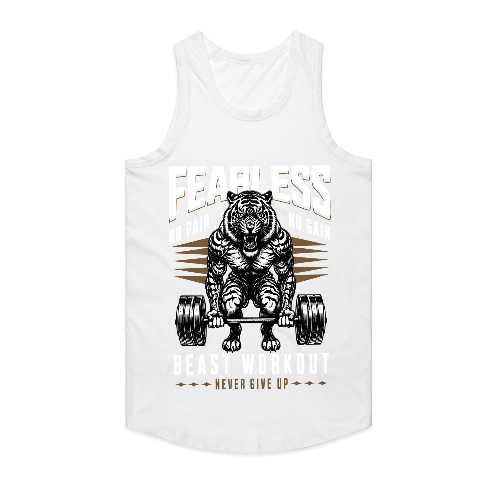 Fearless Beast Workout – No Pain, No Gain Gym T-Shirt | Power & Strength Tee