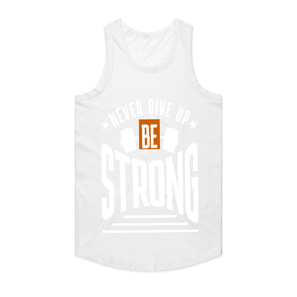 "Never Give Up, Be Strong" Motivational Gym T-Shirt – Strength & Resilience