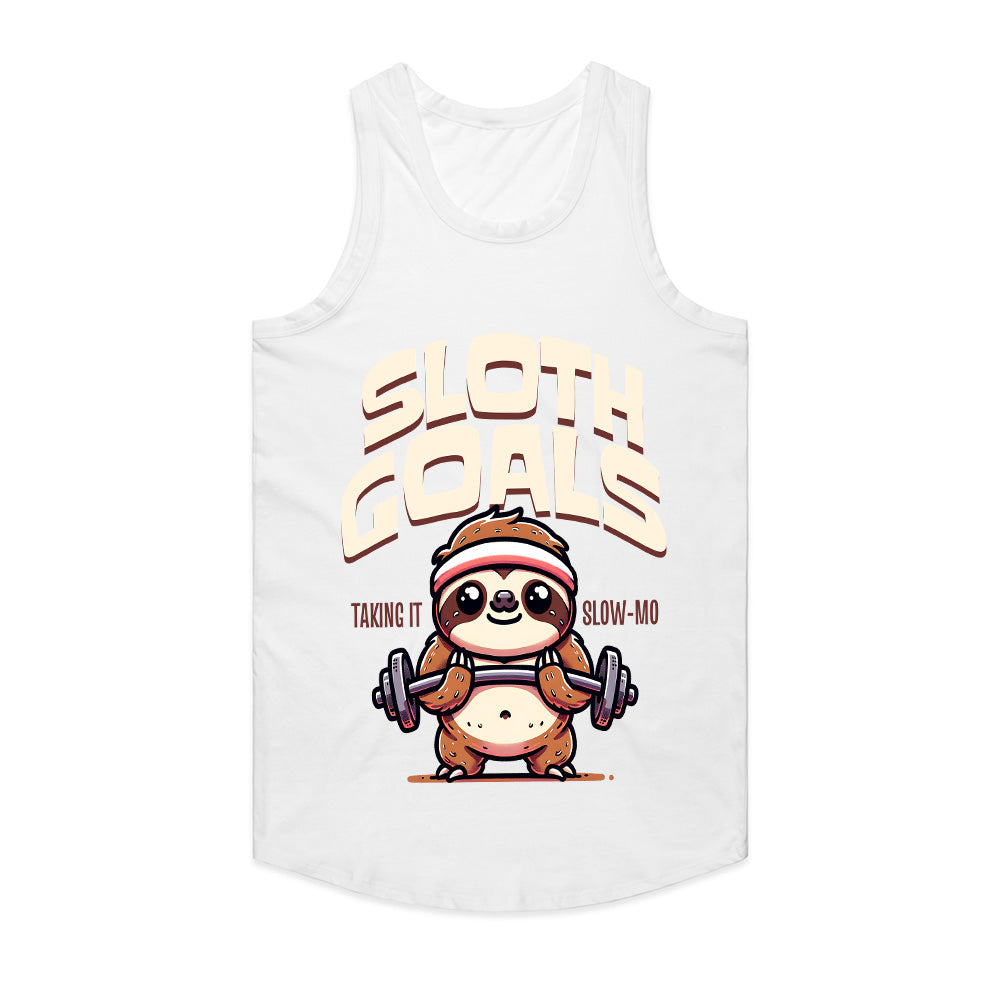 "Sloth Goals – Taking It Slow-Mo" Funny Gym T-Shirt for Lazy Lifters
