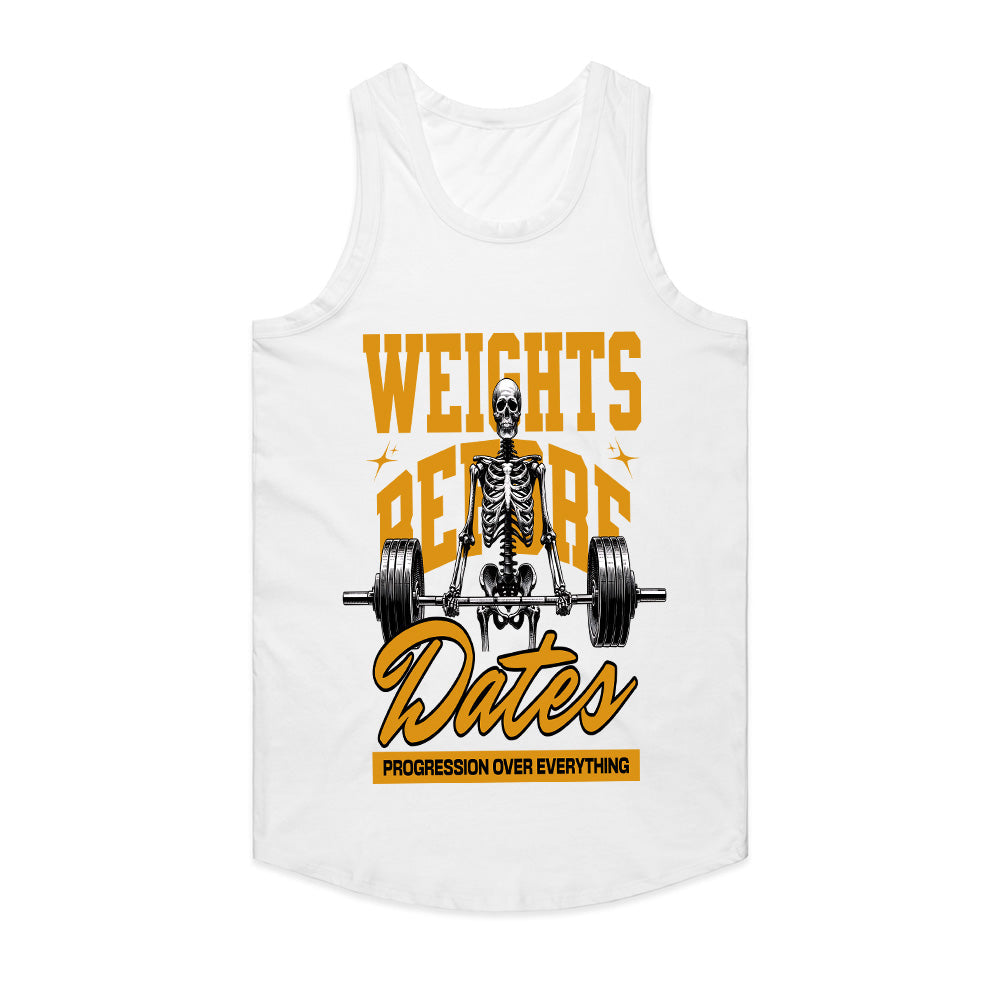 "Weights Before Dates" Gym T-Shirt – Progression Over Everything