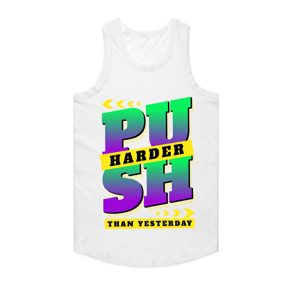 "Push Harder Than Yesterday" Motivational Gym T-Shirt – Keep Grinding, Keep Winning