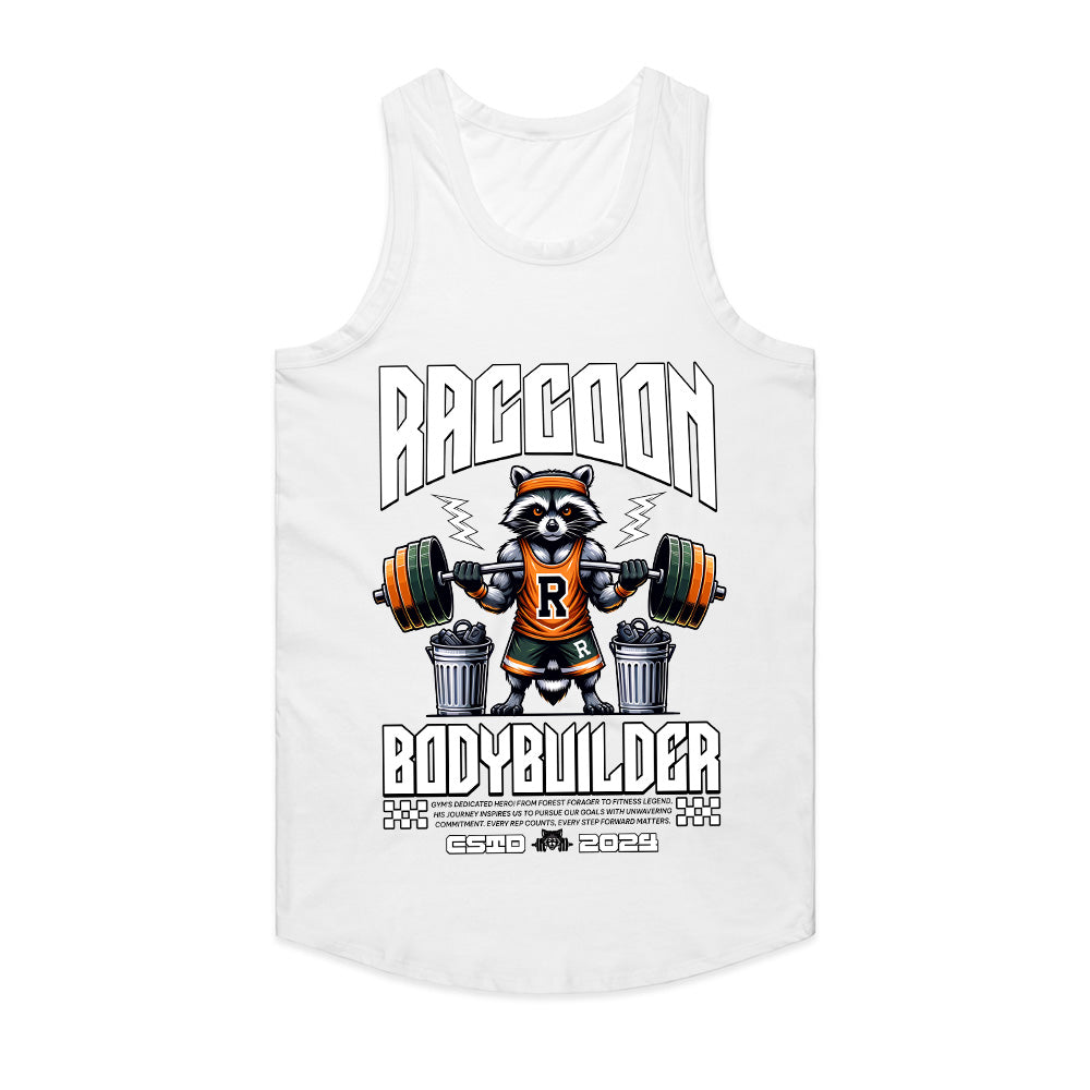 "Raccoon Bodybuilder" Gym T-Shirt – Bold & Fun Fitness Apparel for Weightlifters