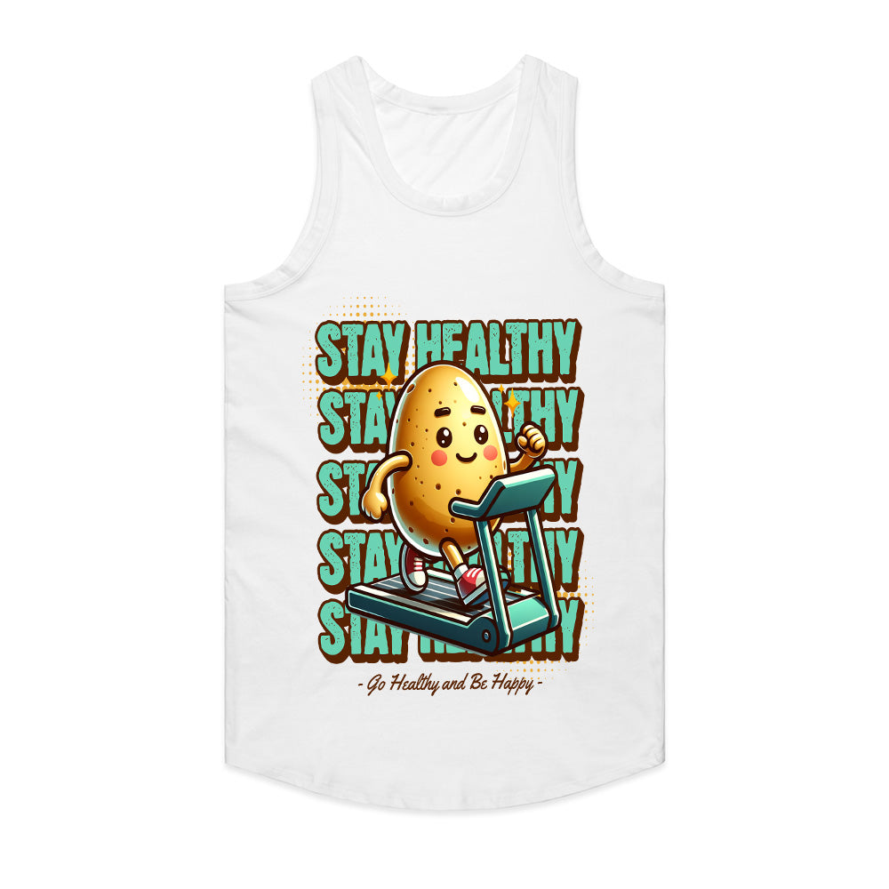 "Stay Healthy Cute Potato Workout T-Shirt – Fun Fitness Motivation Tee"