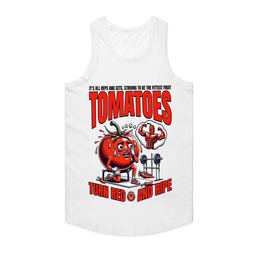 "Tomatoes Turn Red and Ripe" Funny Workout Gym T-Shirt – Fitness Humor