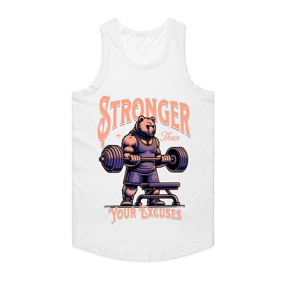 "Stronger Than Your Excuses" Motivational Bear Gym T-Shirt
