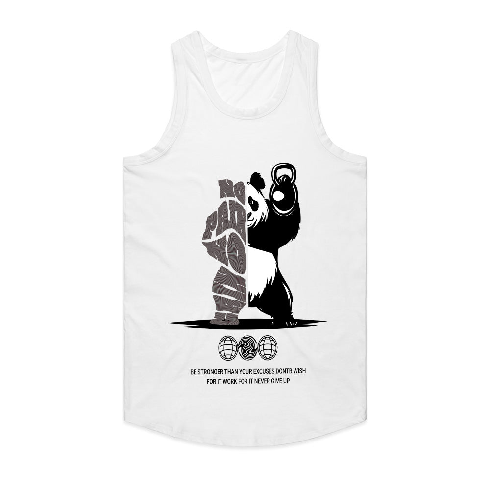 "No Pain, No Gain" Panda Gym T-Shirt – Strength Meets Zen